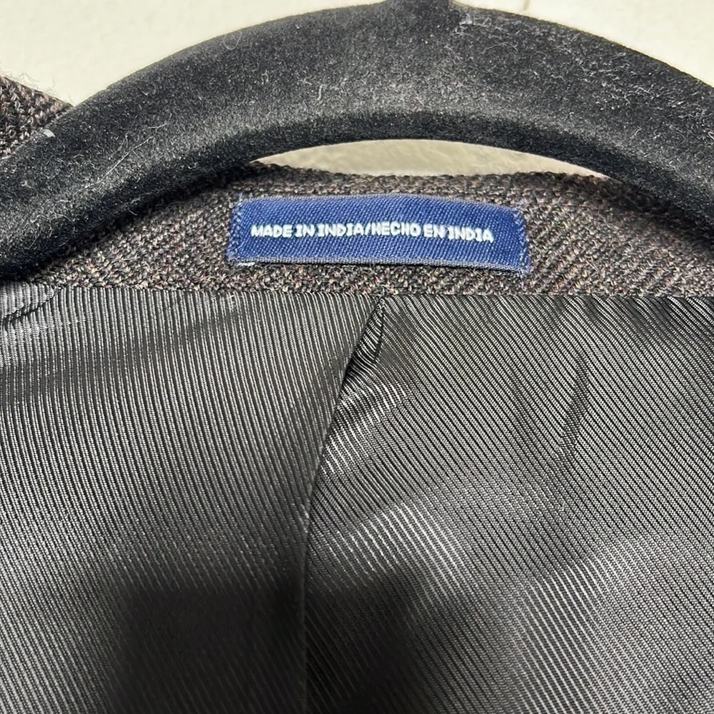Stafford Signature 2 Button Black Brown Wool Tweed Sportscoat Blazer Sz 44R